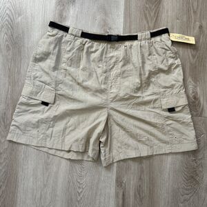 Cherokee Men's XL Vintage Beige Khaki Swim Trunks Belted Elastic 38" Waist NWT